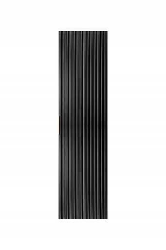Zestaw mebli łazienkowych szafka z blatem i słupek FLOW – 120 cm – czarny / dąb craft złoty
